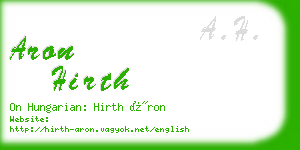 aron hirth business card